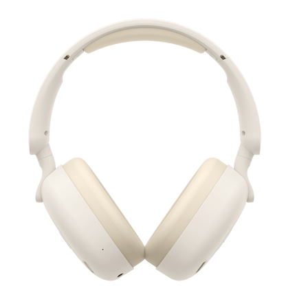 Casque beige bluetooth sans fil avec réduction du bruit active double appareils 