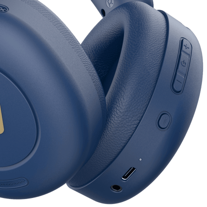 Casque bleu bluetooth sans fil avec réduction du bruit active double appareils 