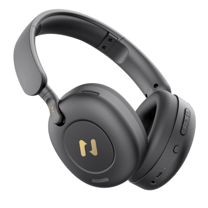 Casque noir bluetooth sans fil avec réduction du bruit active double appareils 